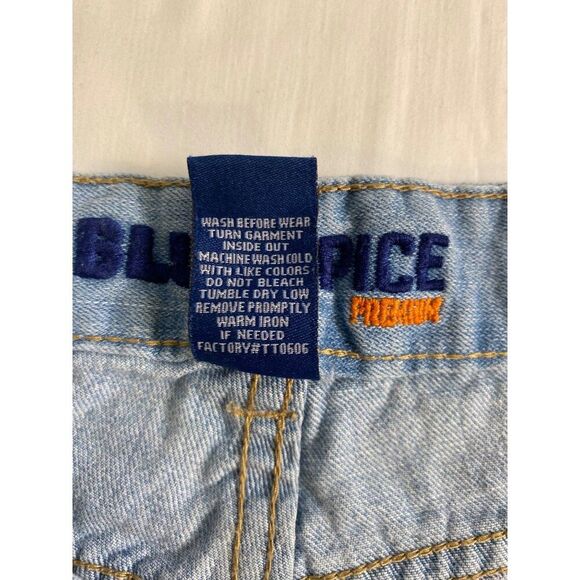 Blue Spice Premium Jeans Women 11 Distressed Denim Ripped Knee Light Wash Casual - Picture 5 of 10